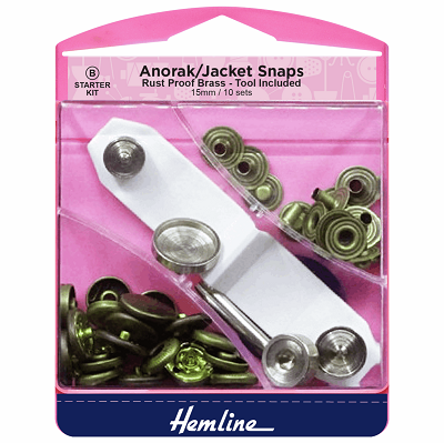 H407S.A Anorak Snaps: Antique Brass - 15mm ..